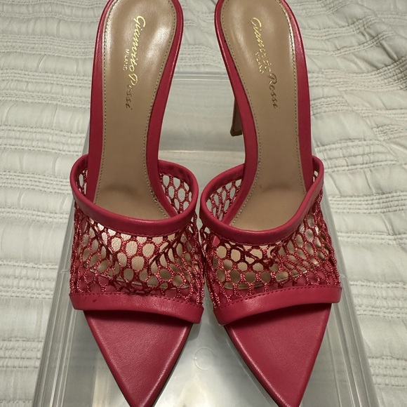 Gianvito Rossi Fuchsia Mesh Heels - Picture 1 of 5